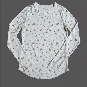 No Boundaries Women's Small Floral Ribbed Long Sleeve Top Coquette Y2K Basic